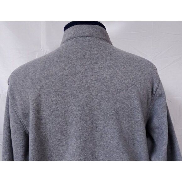 Vtg Old Navy Mens Large Grey 1/4 Zip Spellout Pullover Fleece Sweater Jacket - Picture 8 of 13